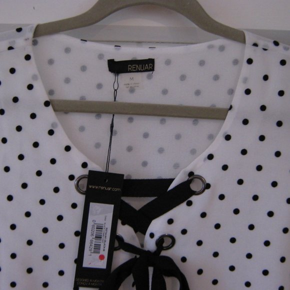 NWT Renuar Velvet Polka Dot Blouse - Picture 2 of 5